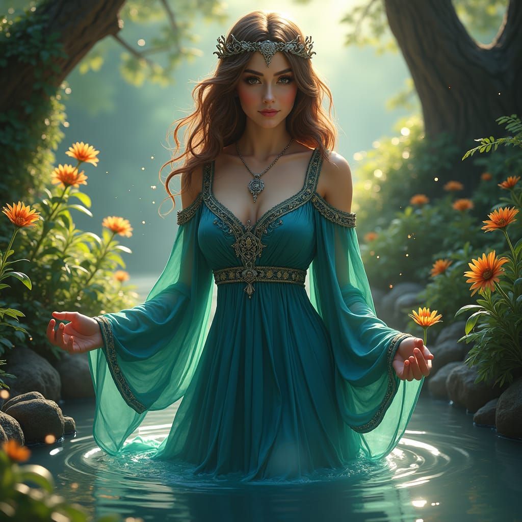 Celtic Goddess Arnemetia in Sacred Grove