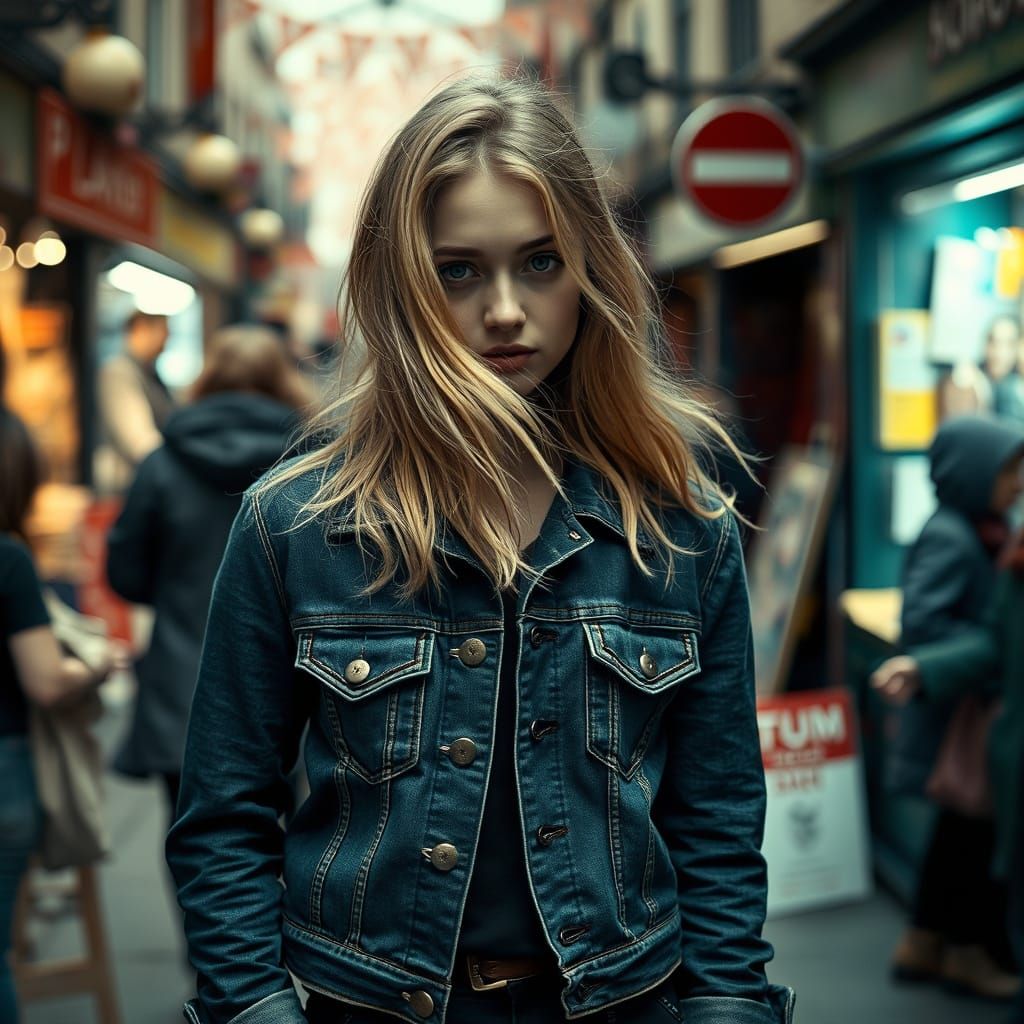 Melancholic Woman in Camden Market, Cinematic Portrait