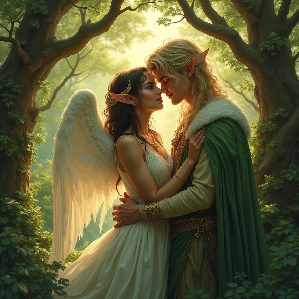 Angel Goddess of Love in a Sacred Grove