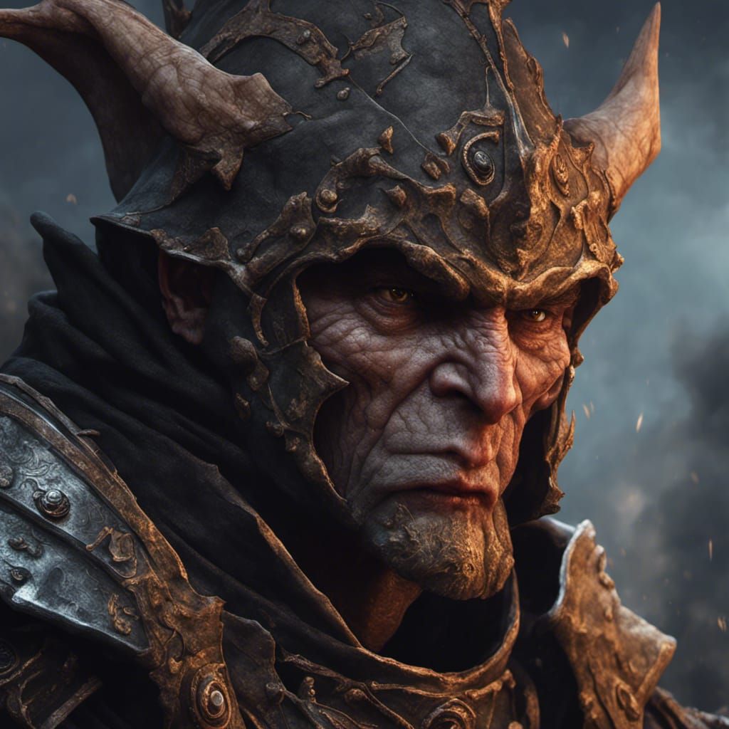 Detailed Hobgoblin Warrior Portrait in Dark Fantasy Style