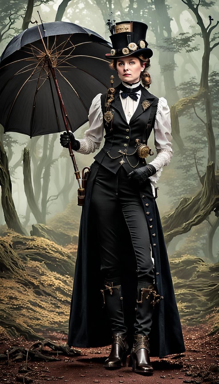 Steampunk Pinkerton Detective Kate Warne in Victorian Suit