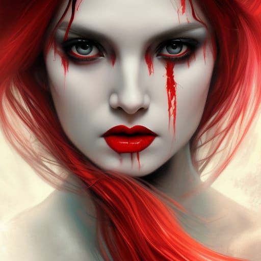 Striking Angel of Death Portrait in Hyperrealism