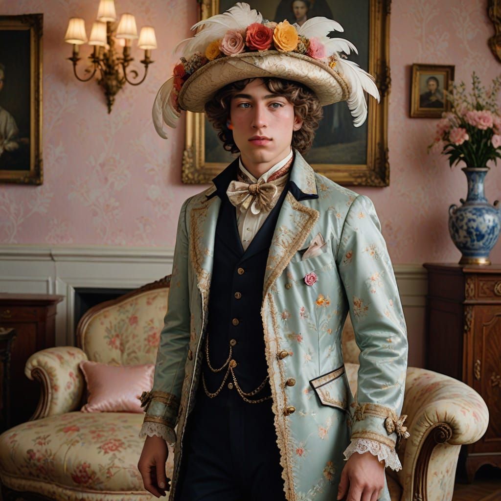 Confident Gentleman in 19th Century Finery