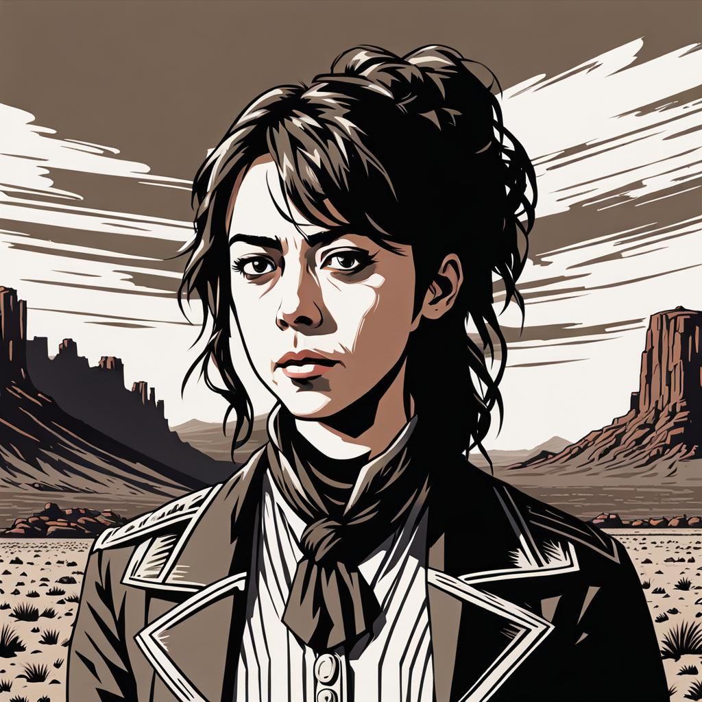Aubrey Plaza as Retro Sci-Fi Drifter in Pixel Art