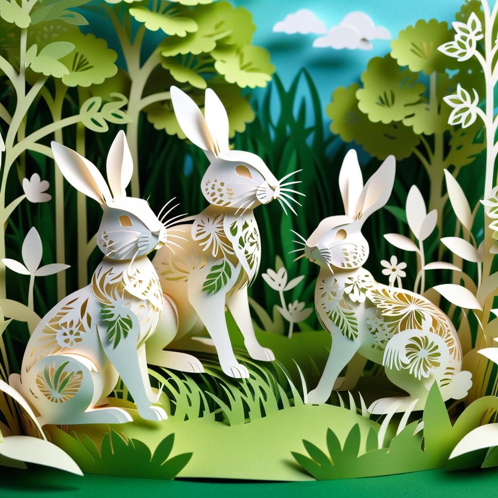 Kirigami rabbits