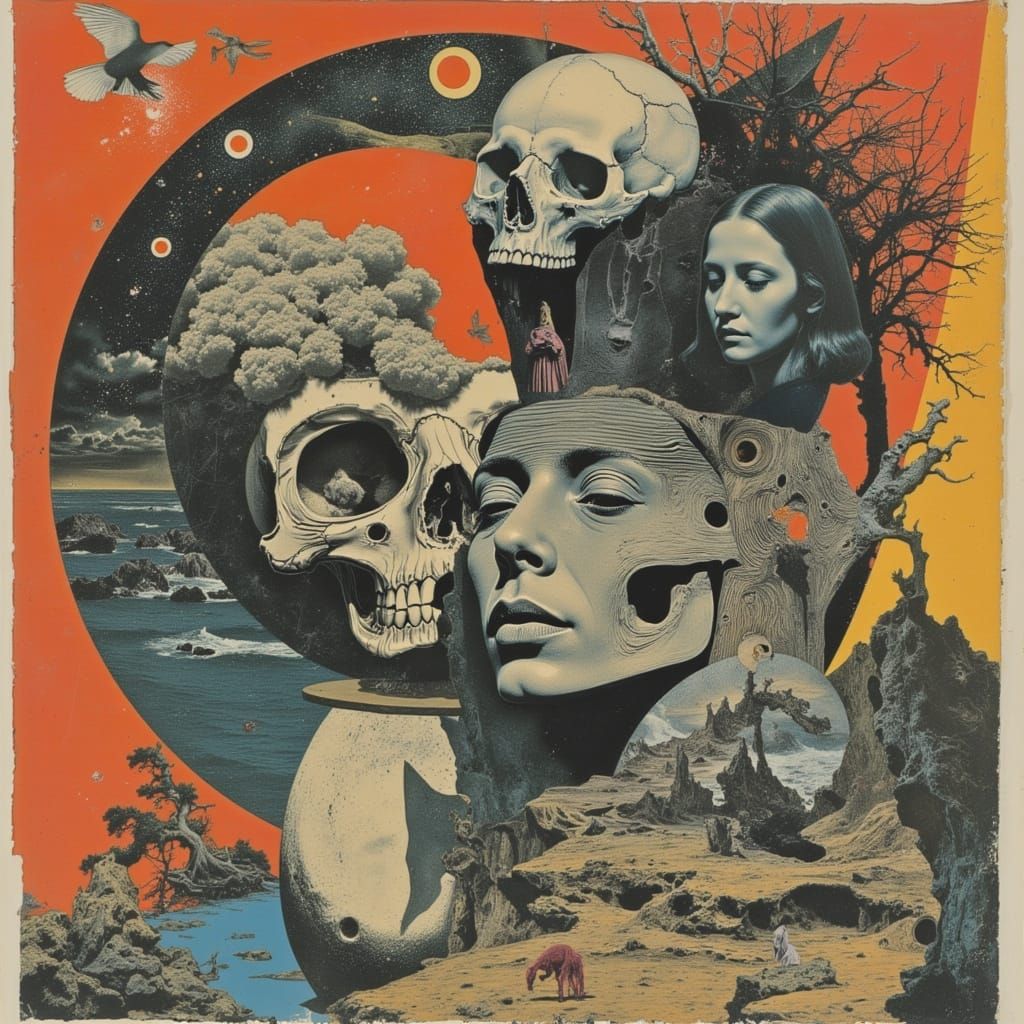 Watercolor Time Slide with Kaleidoscopic Elements