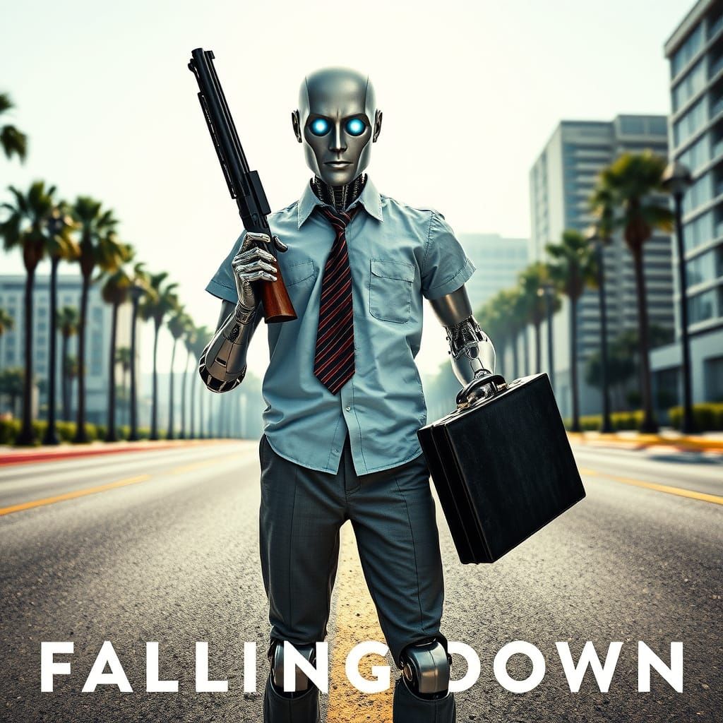 Humanoid Robot in Ordinary Attire, Exposing Mechanical Limbs