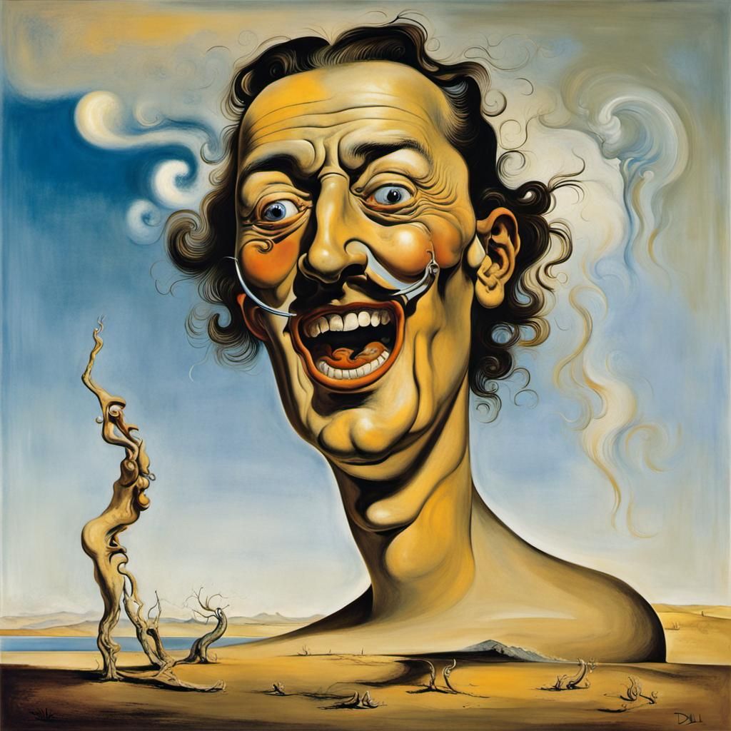 Surreal Laughing Figure in Dali Style