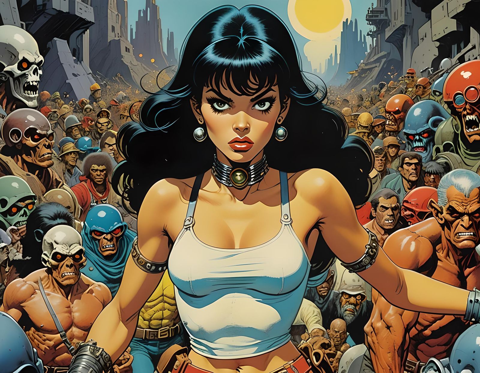 Heavy Metal Woman in Dystopian Comic Art