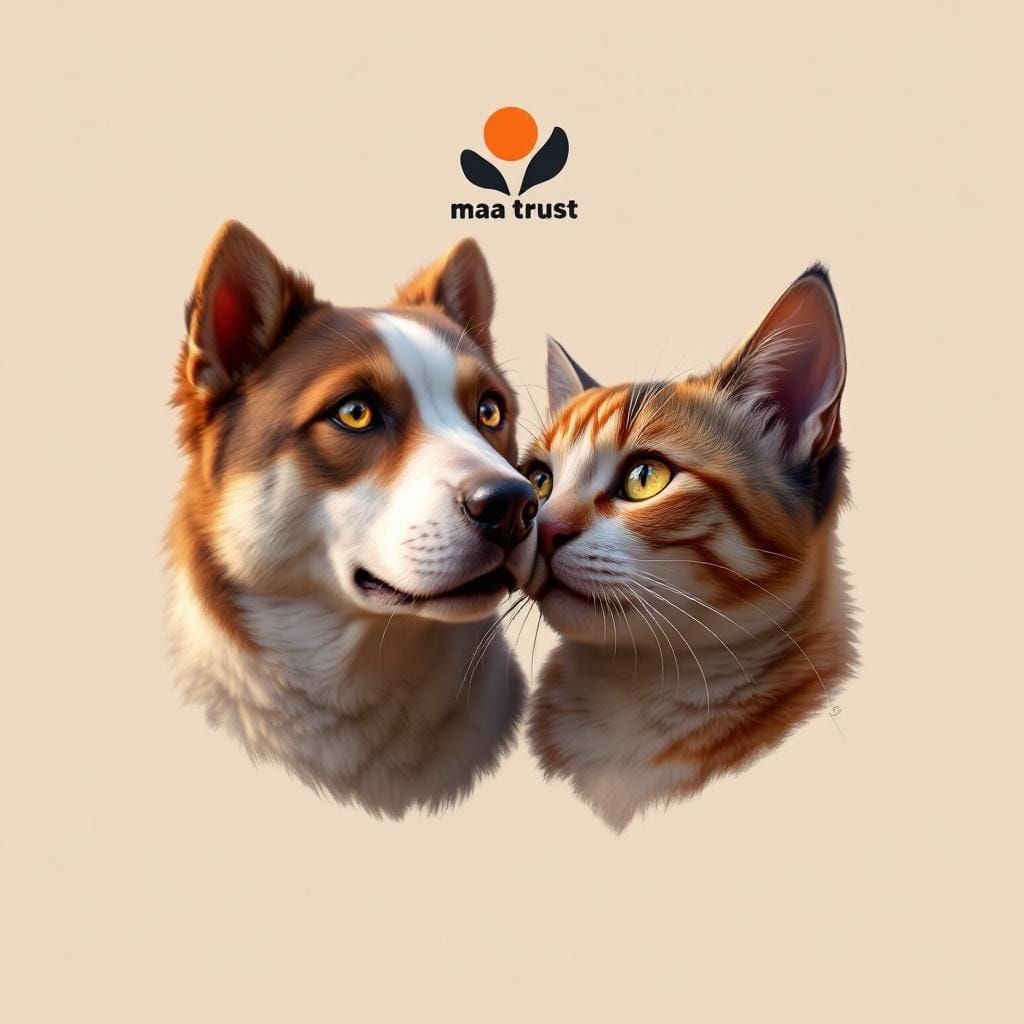 Maa Trust Logo Featuring Dog and Cat Heads