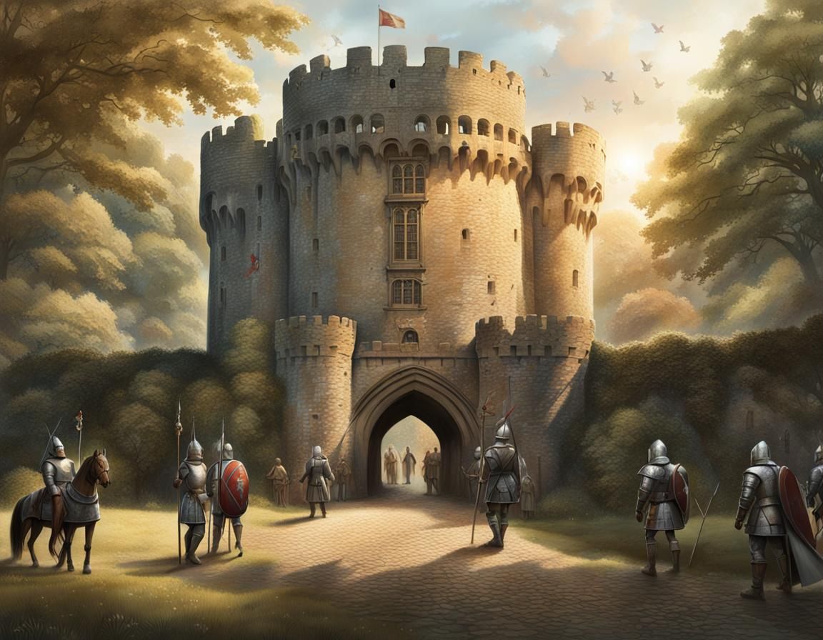 Norman Castle, England 1100, Frank Frazetta Style