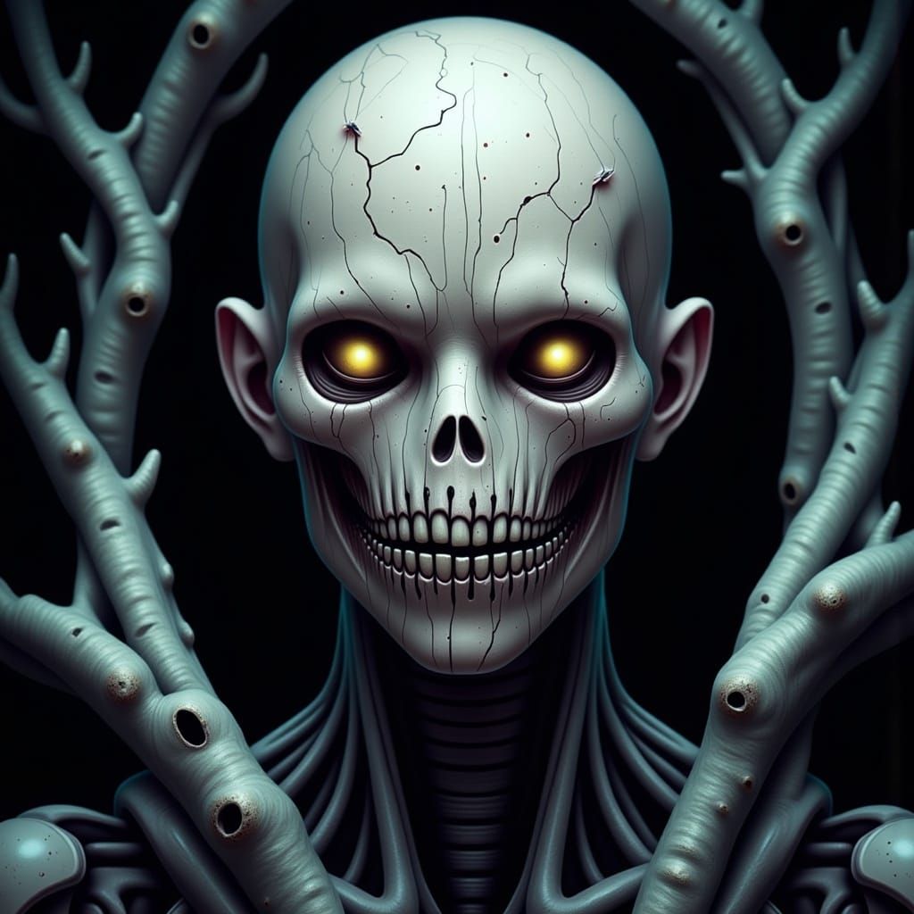 Masked Cyberpunk Character in Anime Style