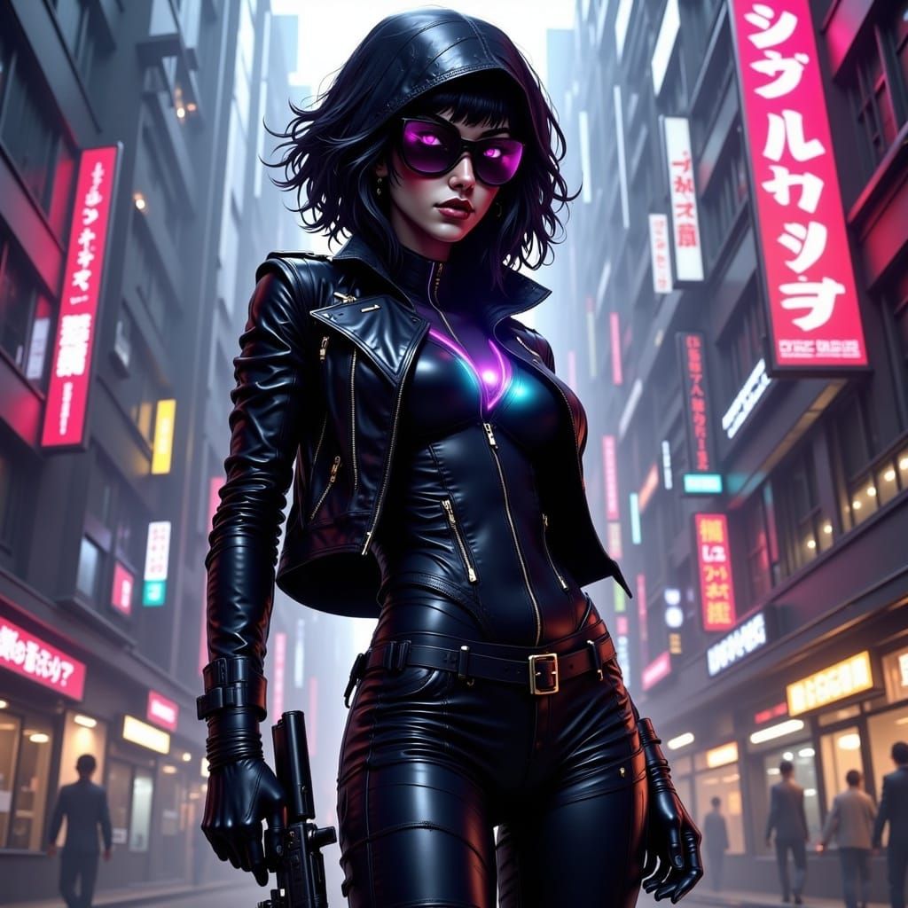Cyberpunk Bounty Hunter's Neon Vengeance