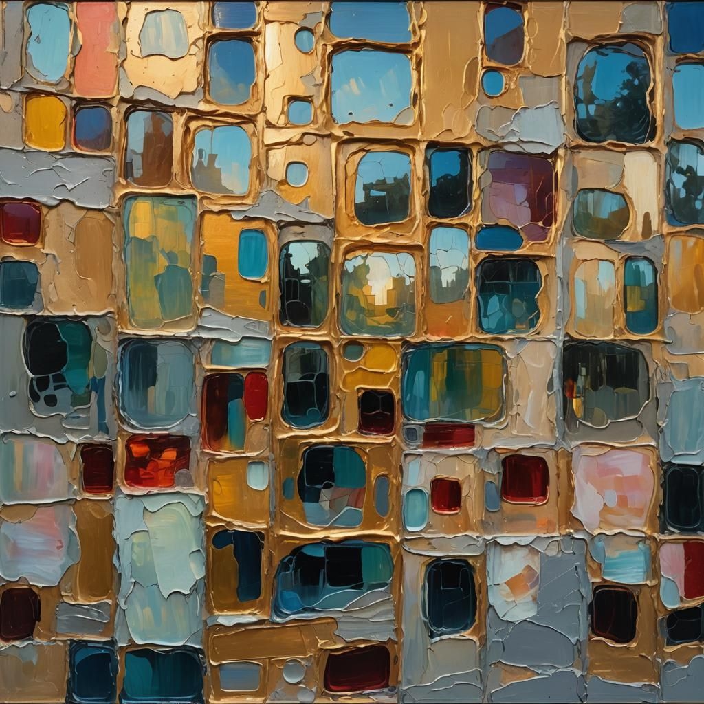 Modern Prague Villa: Neo-Expressionist Oil Painting