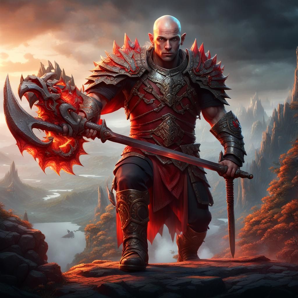 Barbarian Warrior Stands Guard in Fantasy Concept Art