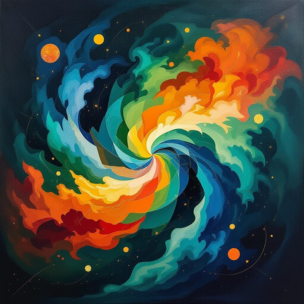 Abstract Color Explosion: Kandinsky-Inspired Energy and Form