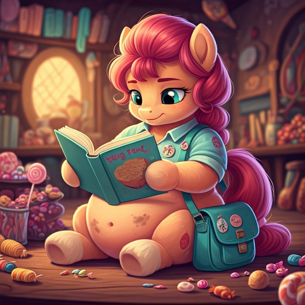 Chubby Sunny Starscout Reads Surrounded by Candy