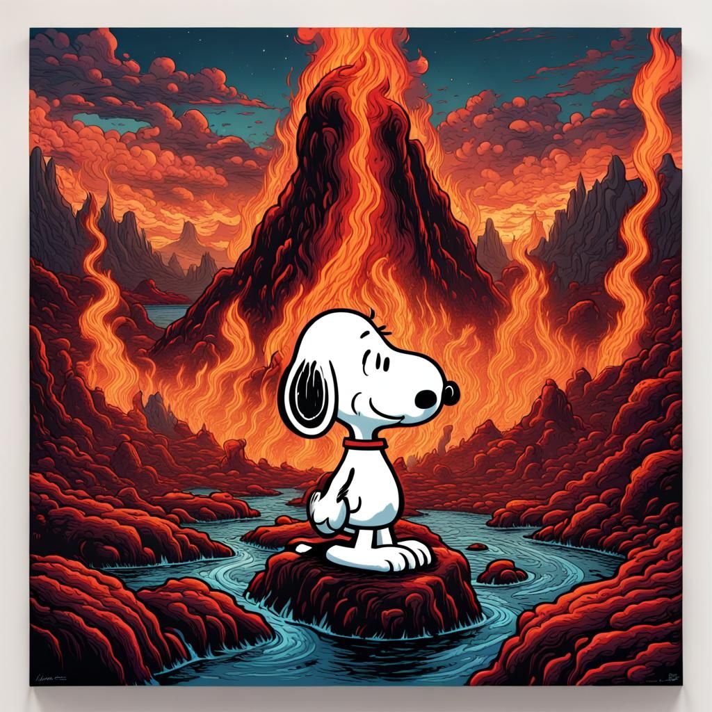 Snoopy in Hell: Comic Book Style Illustration