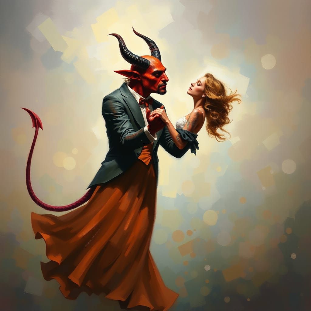 Devil's Dance: Surreal Impressionistic Scene
