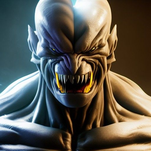 Hyperrealistic Beast Portrait in Vaporwave Style