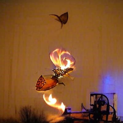 Steampunk Butterfly Flies Through Time in Fire