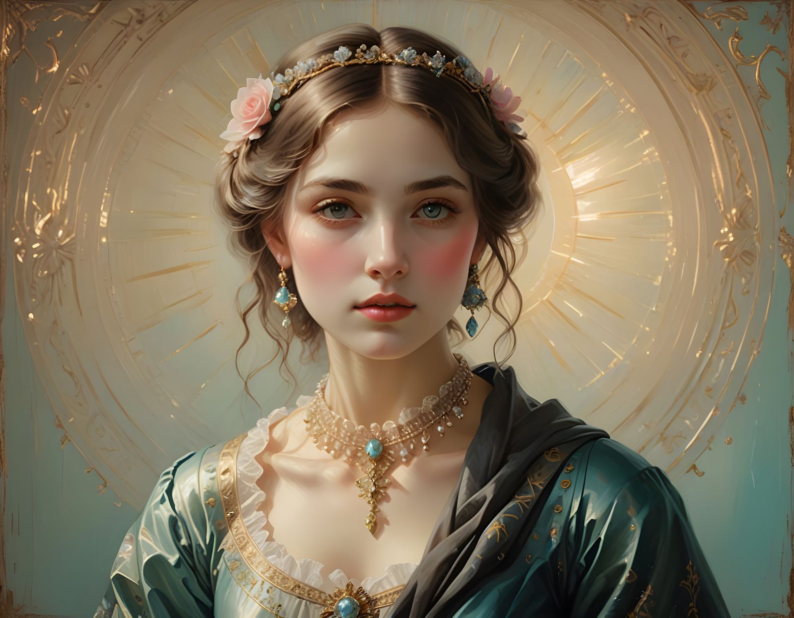 Victorian Heart: A Pastel Surrealist Oil Painting