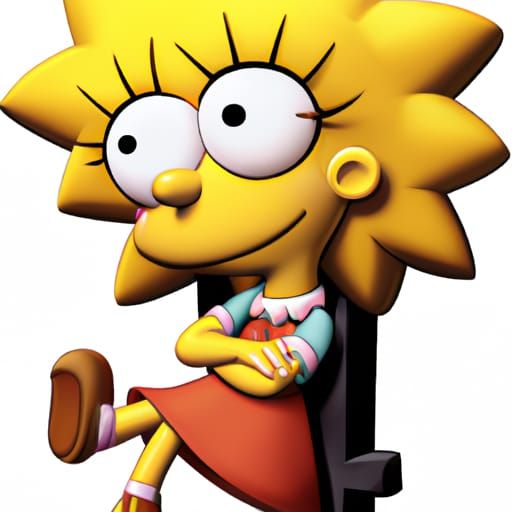 Lisa Simpson Cartoon Character Illustration