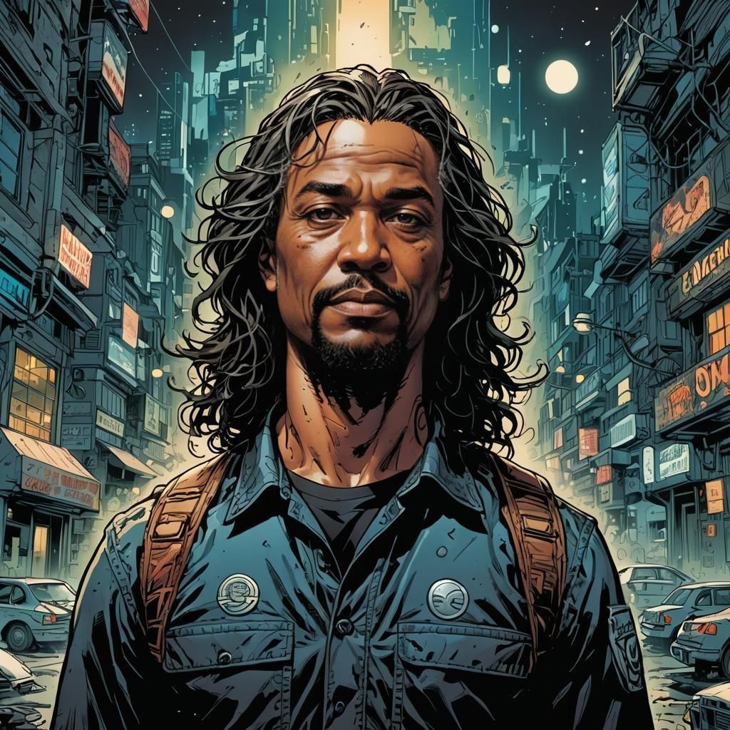 Chester Thompson Portrait in Comic Book Art Style