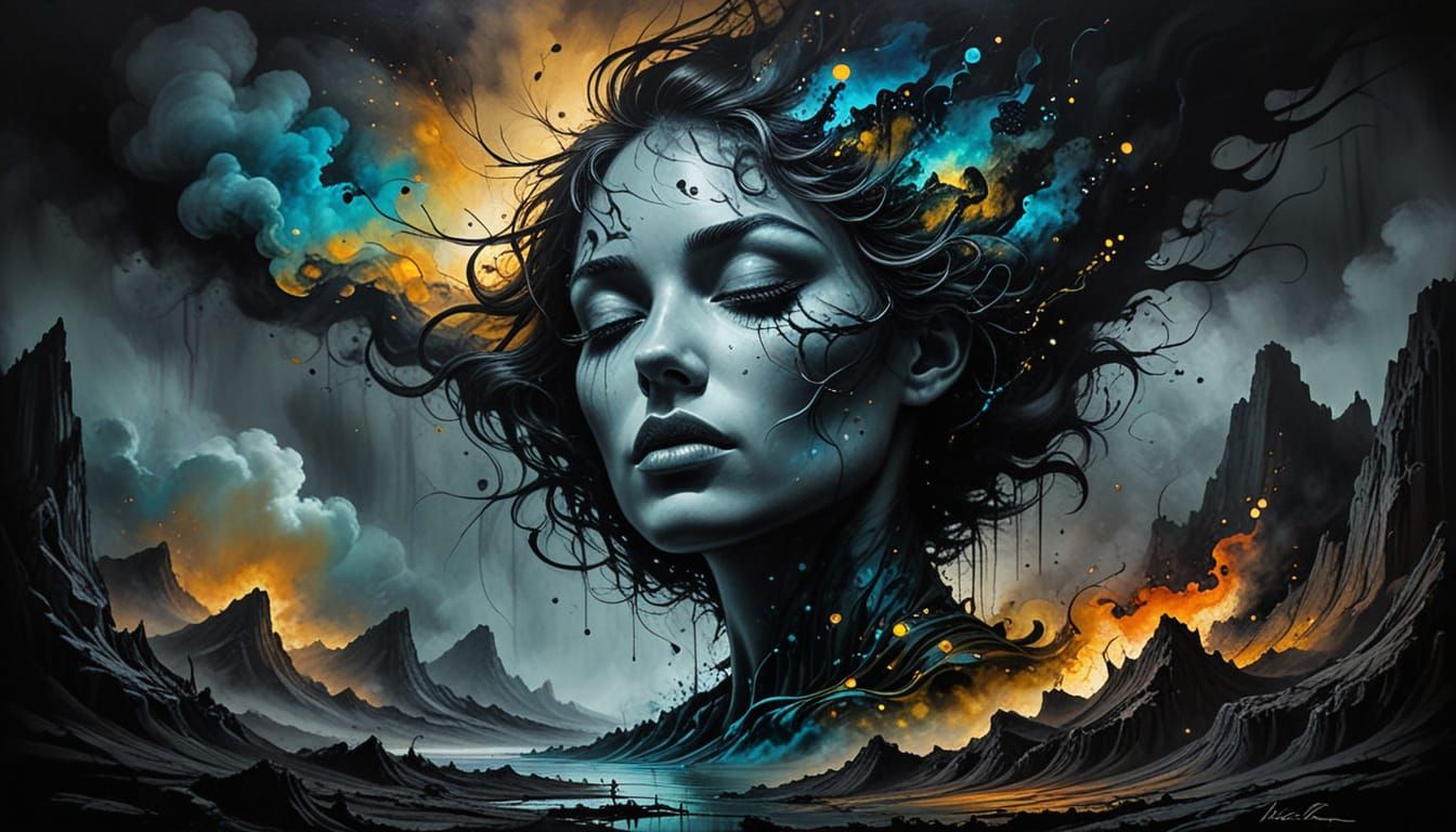 Shadowed Epiphany in Surrealist Oil Painting Style