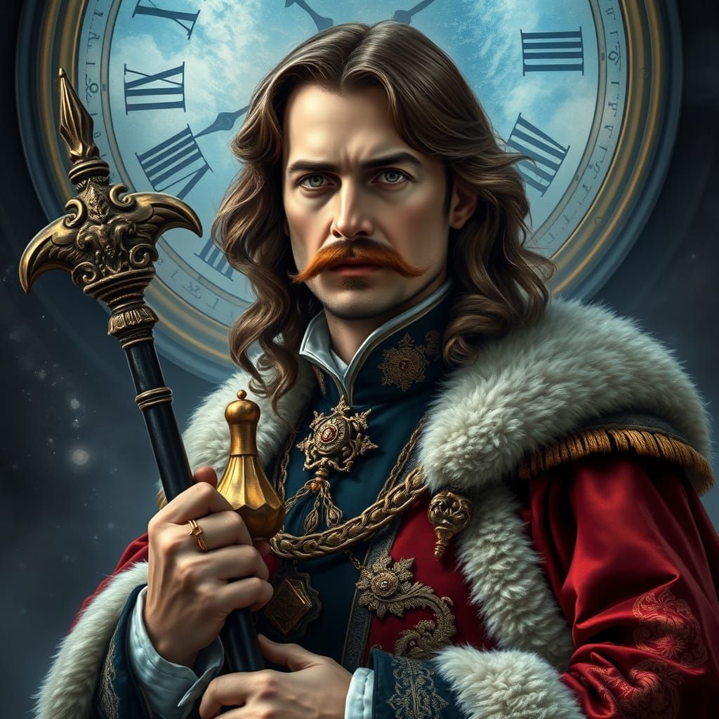 Princely Portrait in Mystical Dimension, Art Nouveau Style