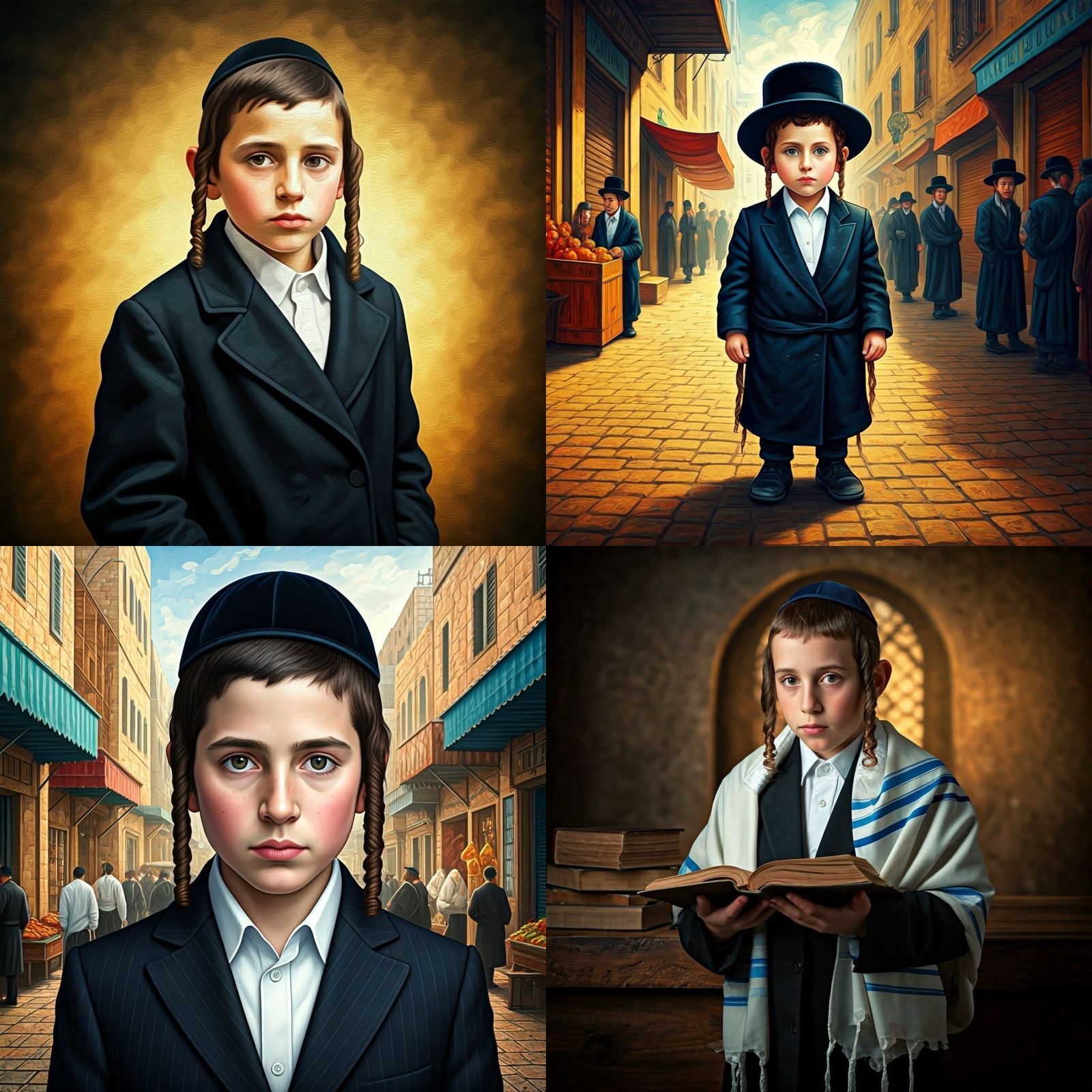 Traditional Hasidic Boy in Modest Attire
