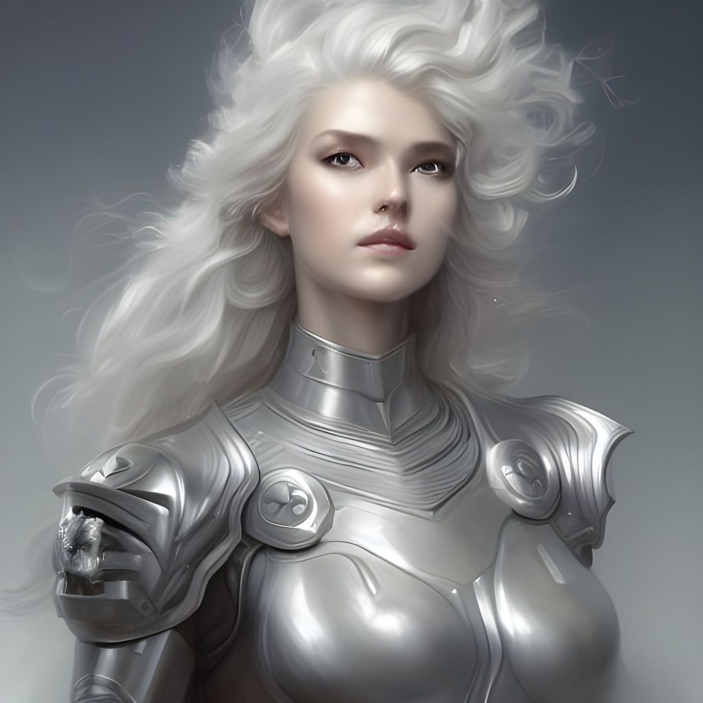 Radiant Lady Knight Portrait in Fantasy Style