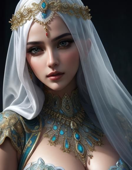 Beautiful Byzantine Courtesan in Hyperrealistic Style