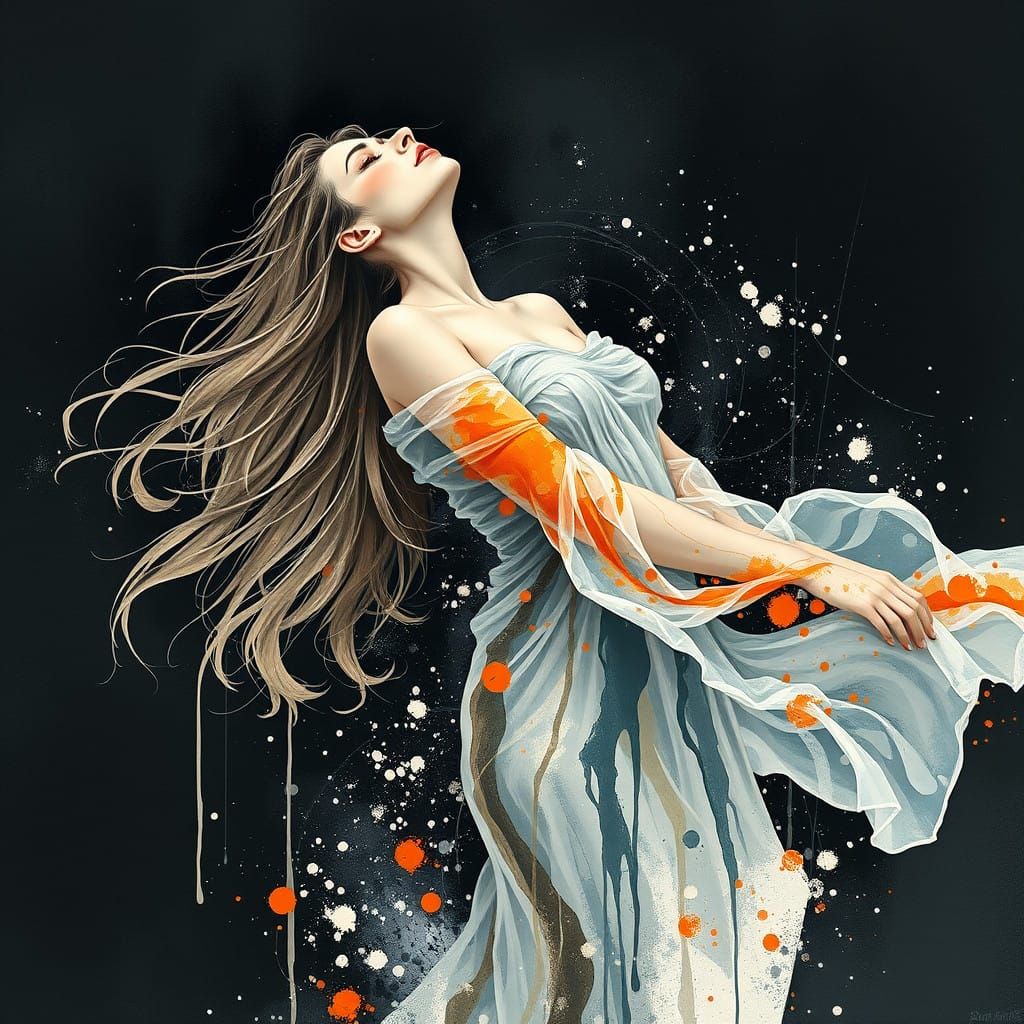 Ethereal Goddess in Cosmic Dance