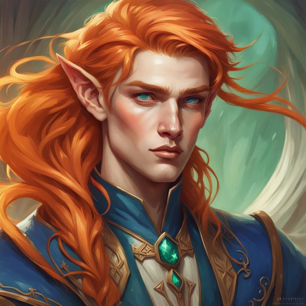 Androgynous Elf Portrait in Dynamic Lighting