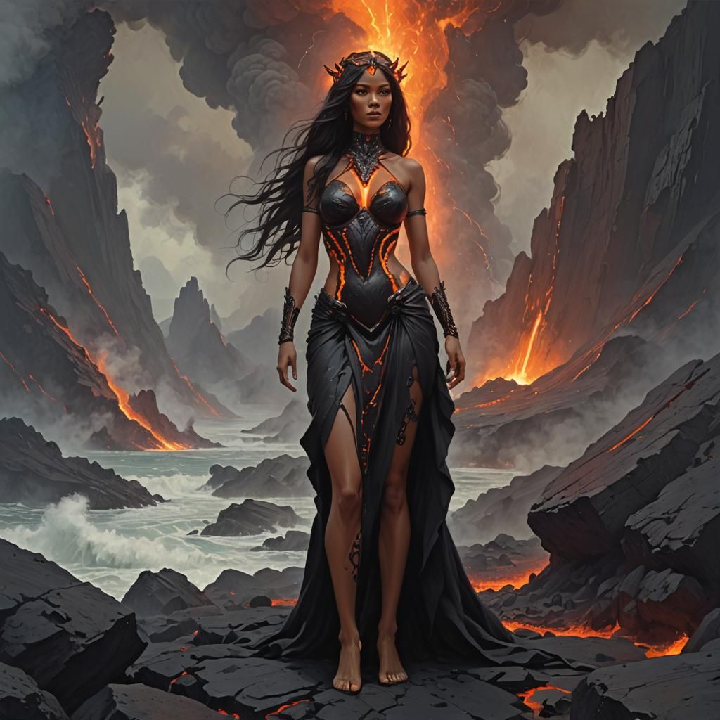 Volcano Goddess Emerging from the Depths