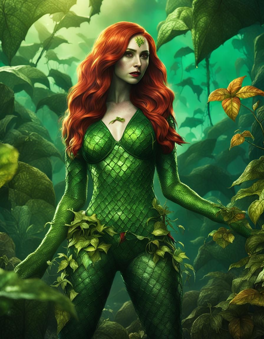 Karen Gillan as Poison Ivy: Detailed Matte Painting