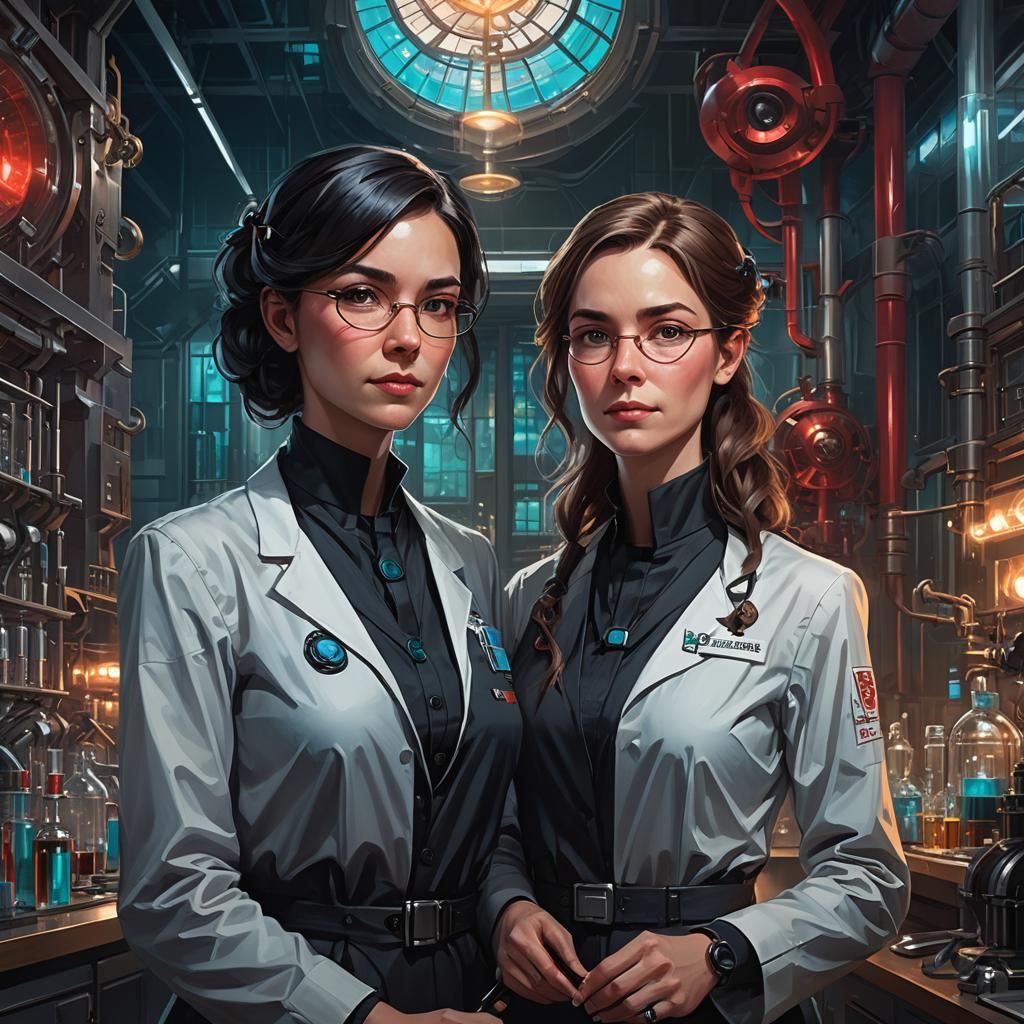 Sophisticated Scientist Portrait in Dark Academia Style