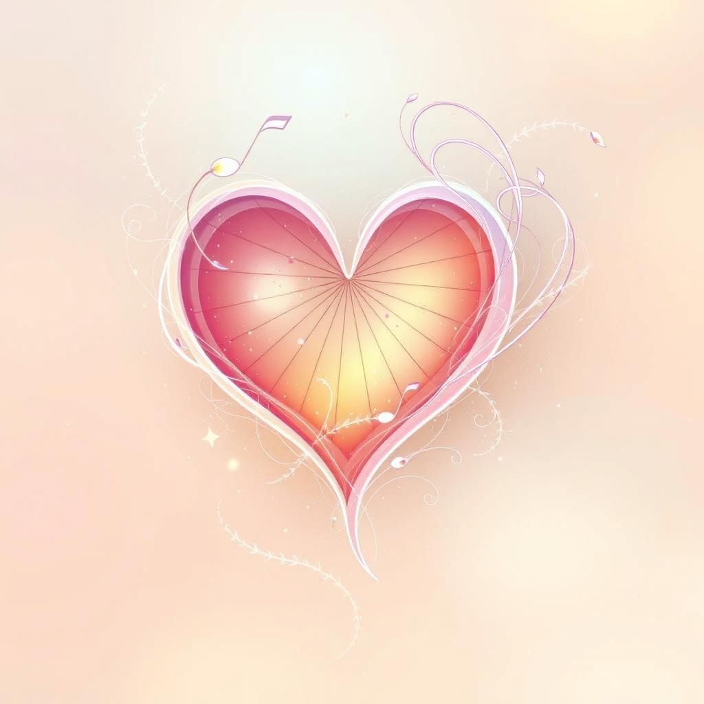 Heart-Shaped Silver Note in Dreamlike Atmosphere