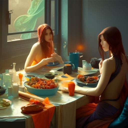 Hyperdetailed Breakfast Concept Art in Unreal Engine 5