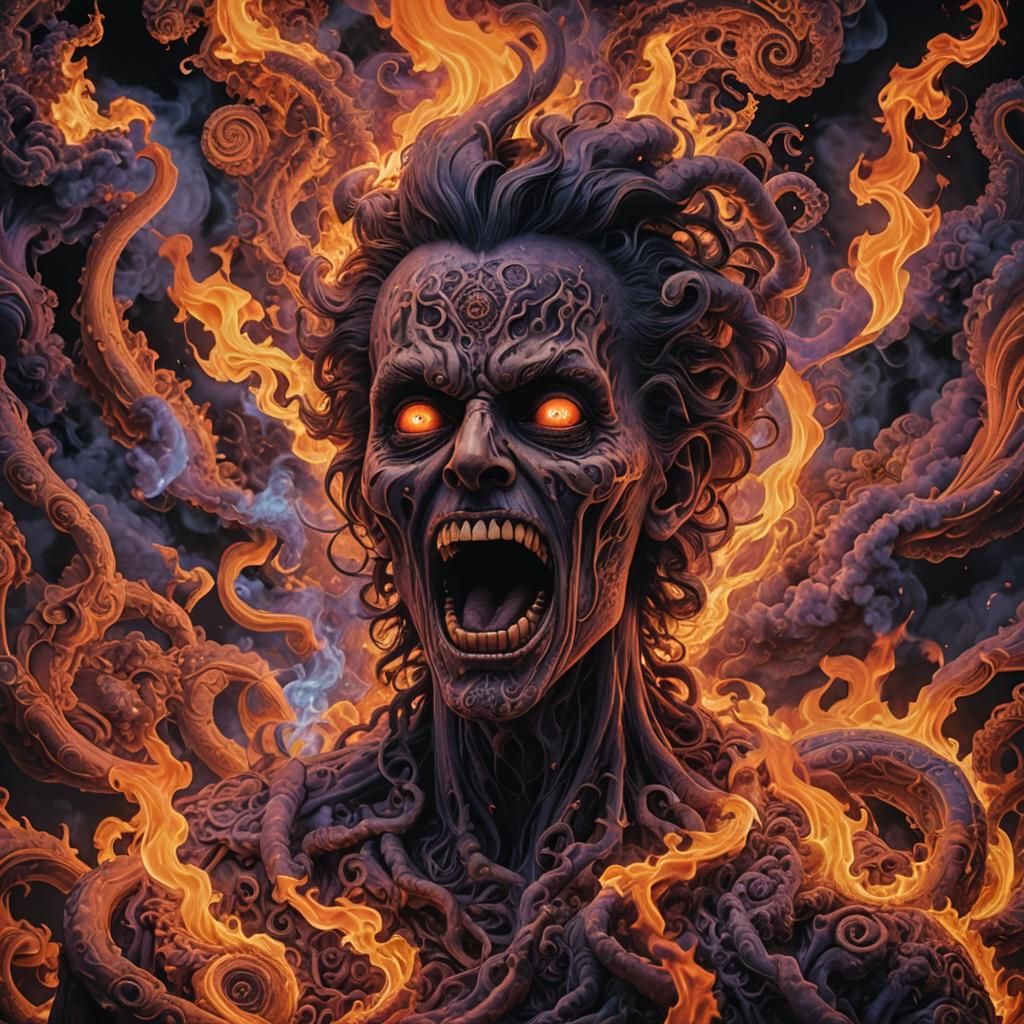 Psychedelic Blacklight Ouija Board in Twilight Zone Style