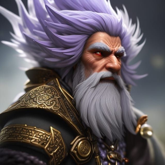 Gnome Wizard in Ornate Purple Robes