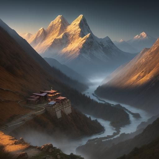 Landslide in Tibet: A Digital Art Landscape