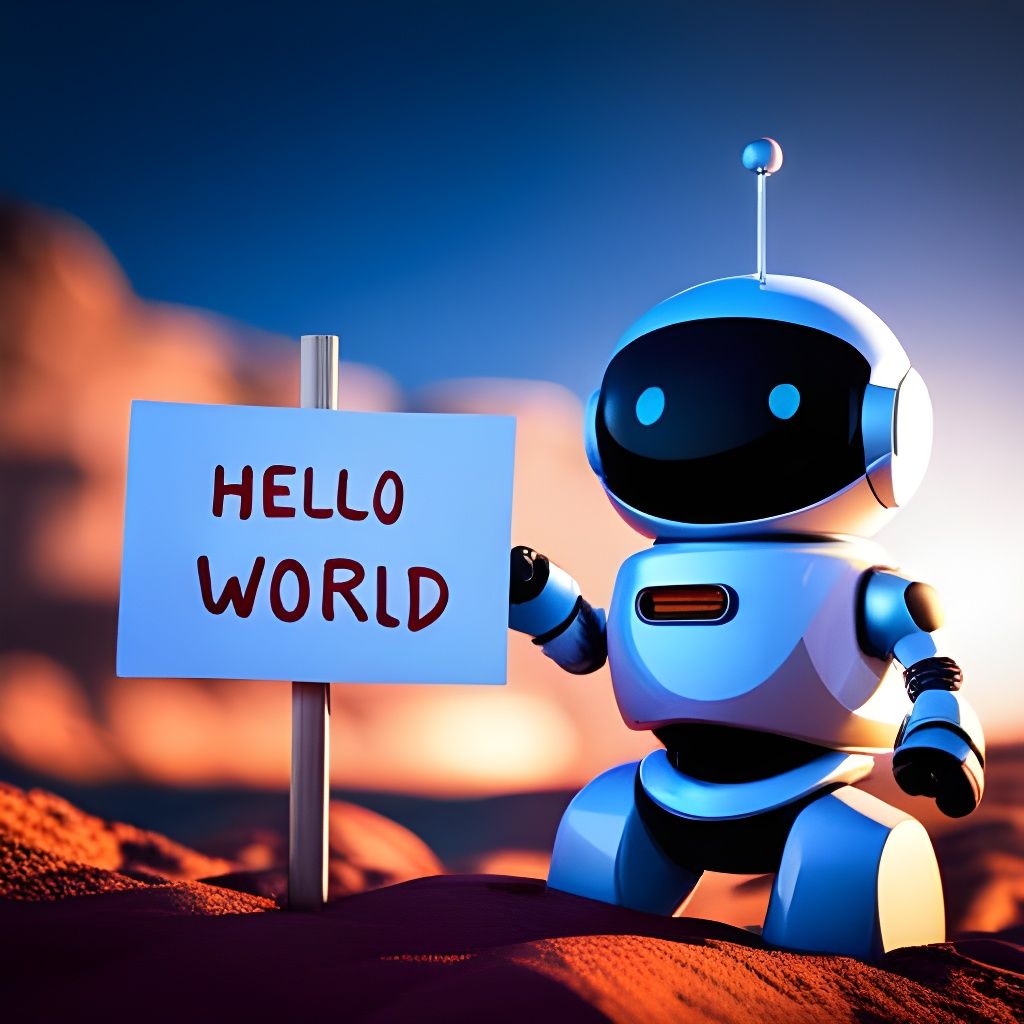 Cute Robot Greets the World