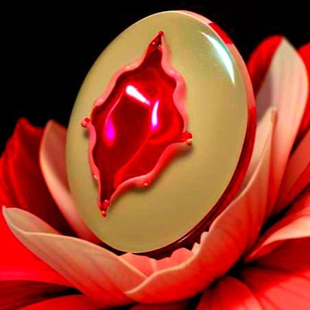 Petal Ruby Cabochon with Luminous Skin Texture