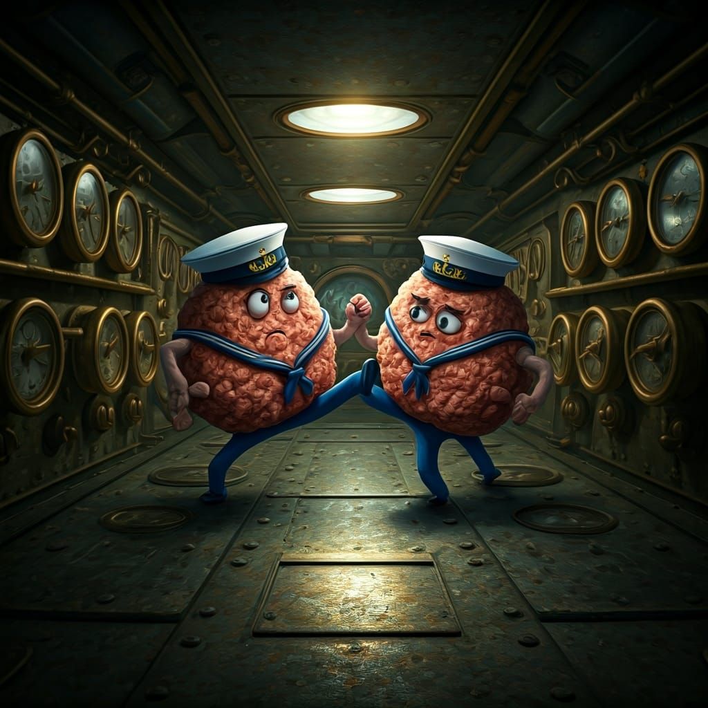 Meatball Sailors Brawl on Submarine Deck