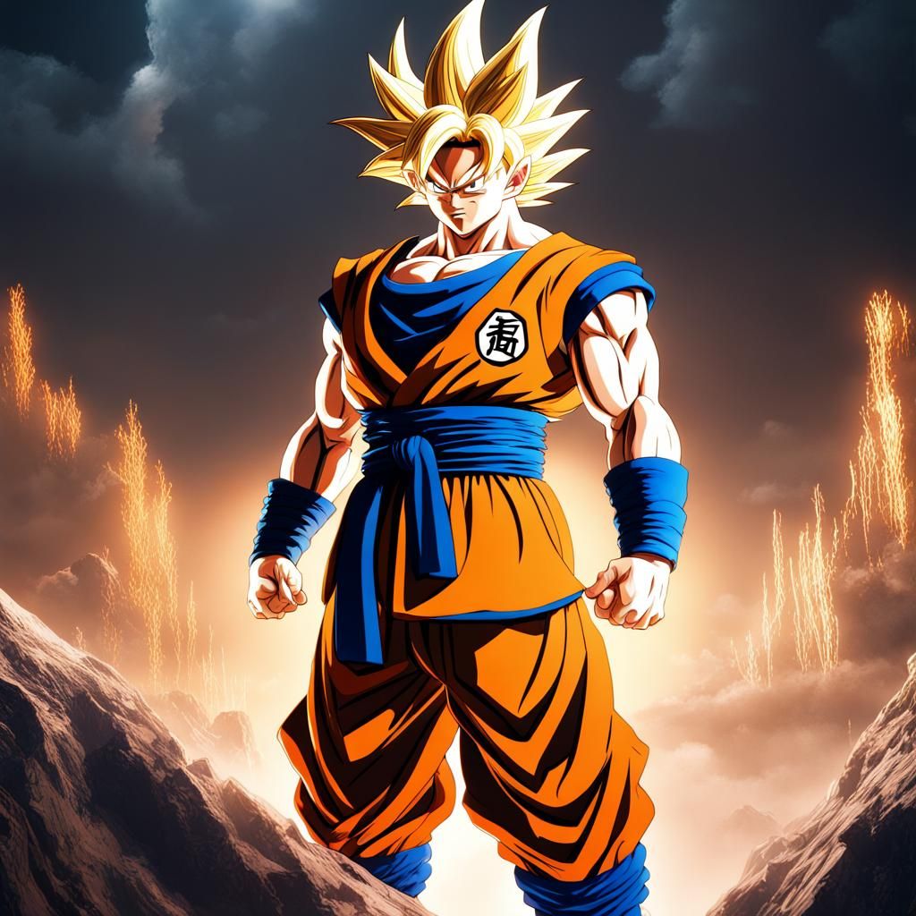 Detailed Matte Painting of Goku in Unreal Engine 5