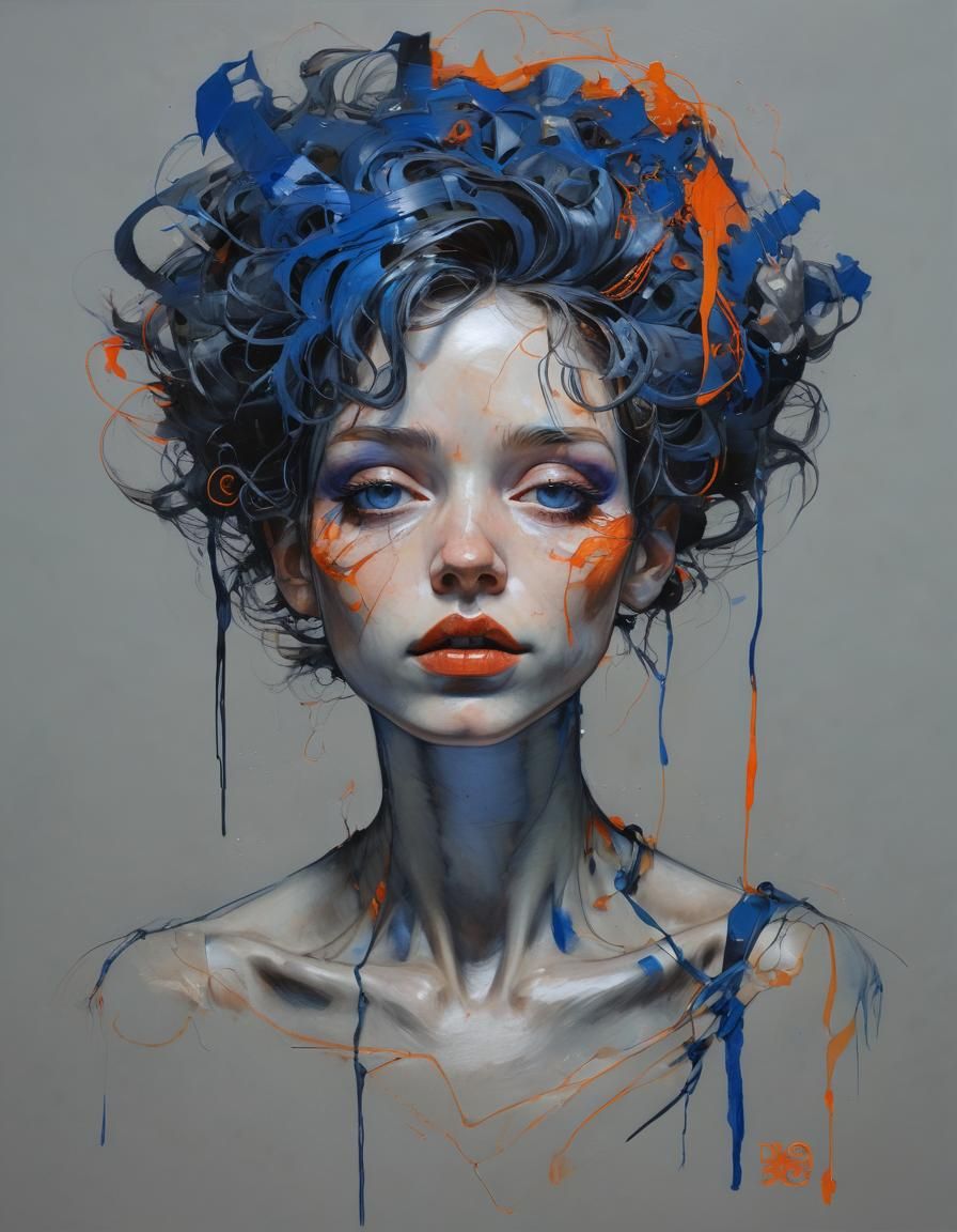 Alien Princess Portrait in Art Nouveau Style