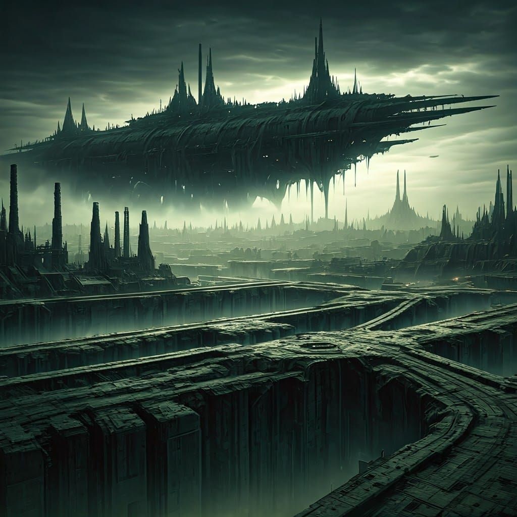 Grimdark Hive City with Dom Luis Bridge