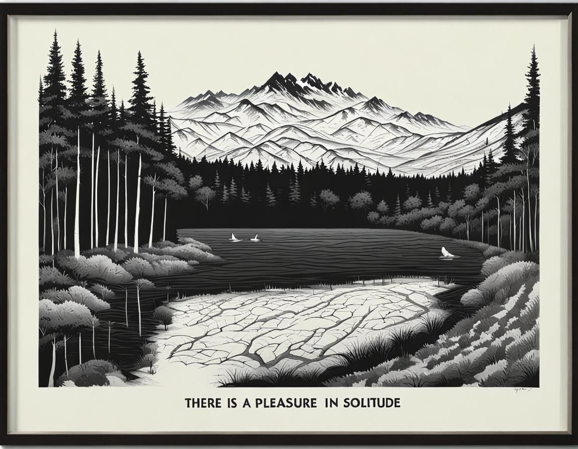 Serenity in Isolation, in Watercolor Style